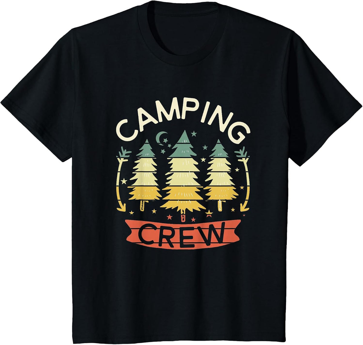 Camping Crew Shirt Kids Family Camping Shirts Matching Group T-Shirt - Black