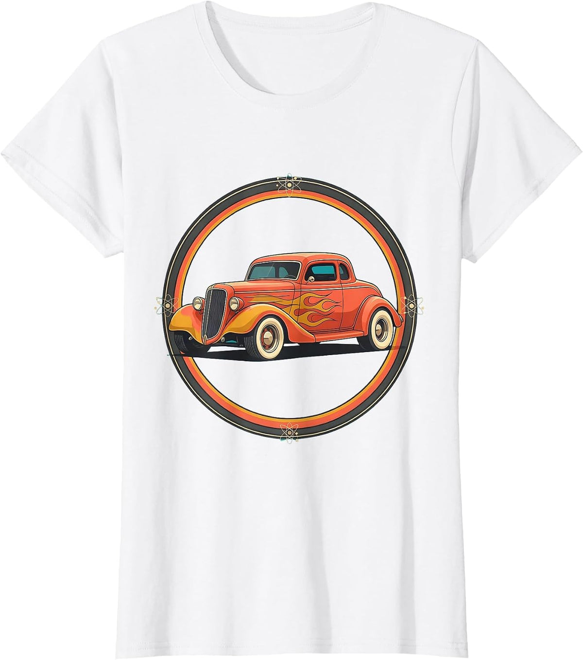 Vintage Classic Hot Rod Flame Paint Job Graphic T-Shirt - White