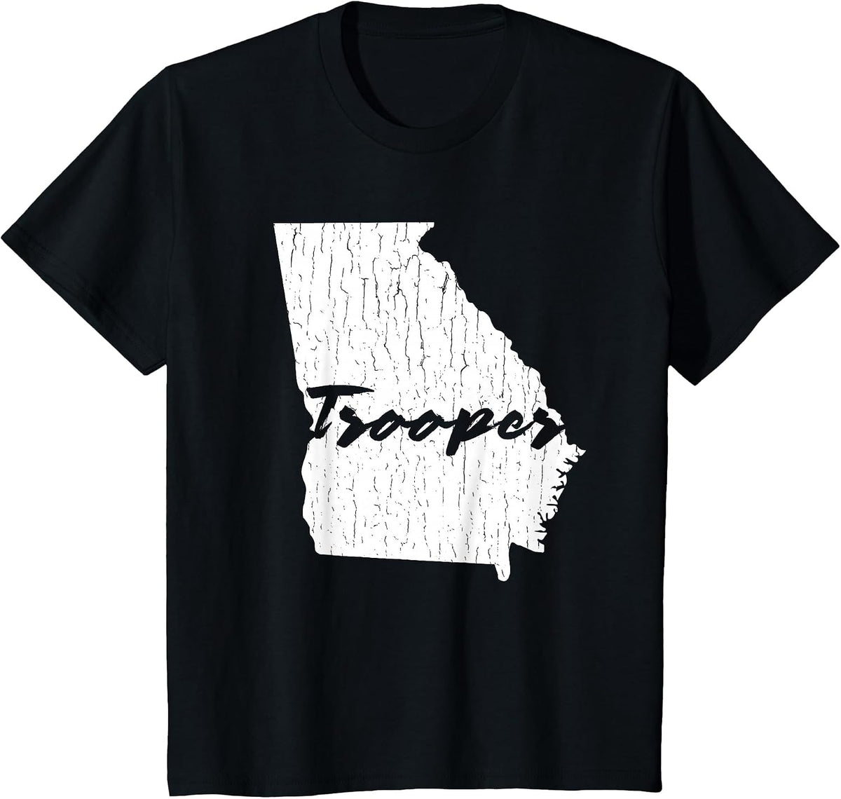 Georgia State Trooper Distressed Graphic T-Shirt T-Shirt - Black