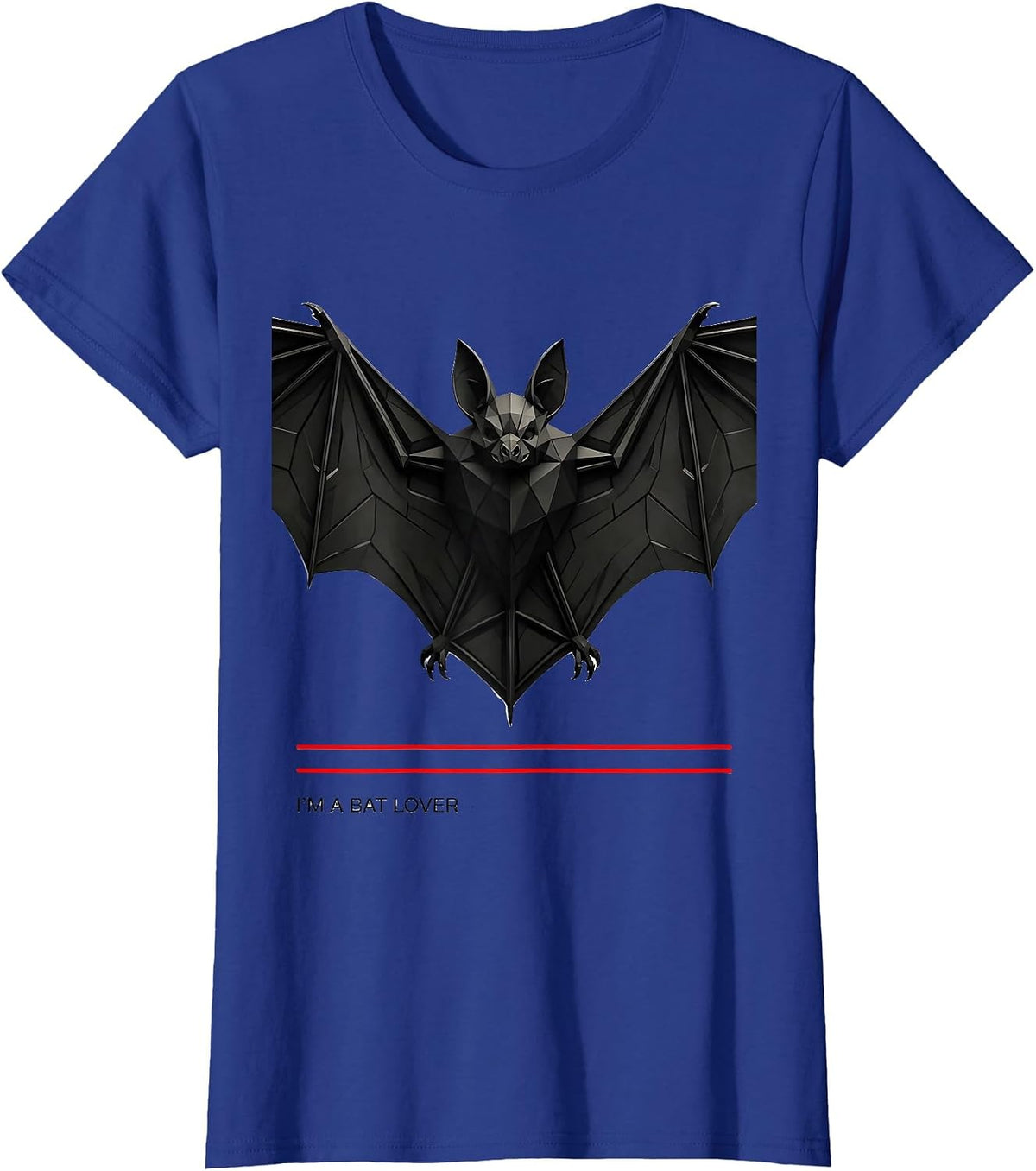 Women's I'm A Bat Lover Whimsical Bat Wildlife Conservation Bat Week T-Shirt - Royal Blue
