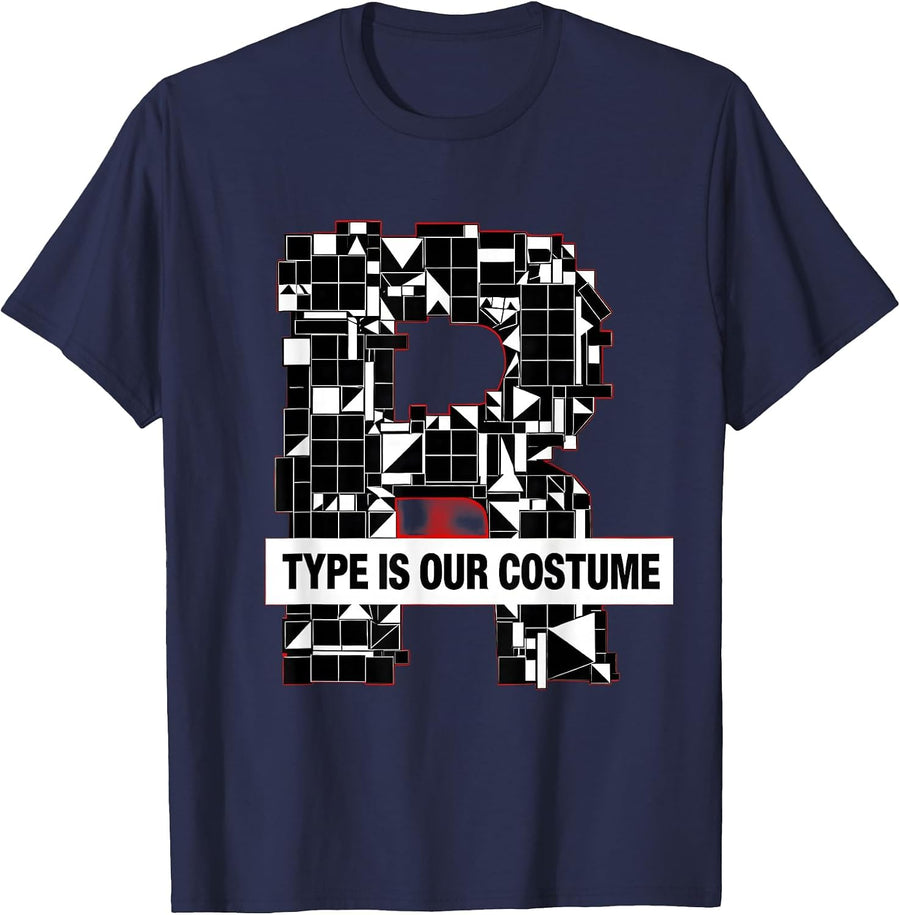 Type Is Our Costume Bold Group Design T-Shirt - Navy Blue
