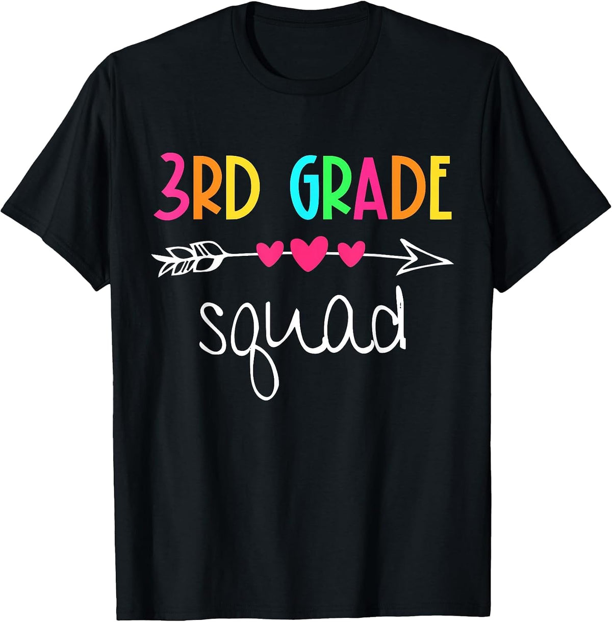 3rd Grade Squad Third Teacher Student Team Back to School T-Shirt - Black