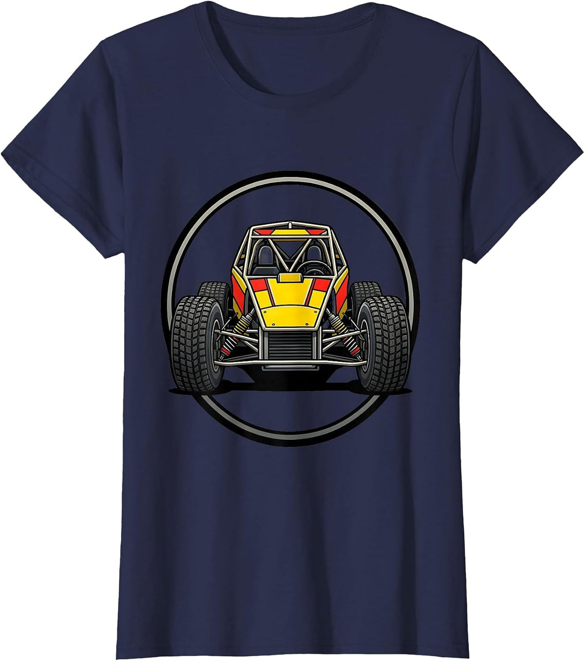 Women's Dirt Track Sprint Car Racing Enthusiast Patriotic Hobbyist T-Shirt - Navy Blue