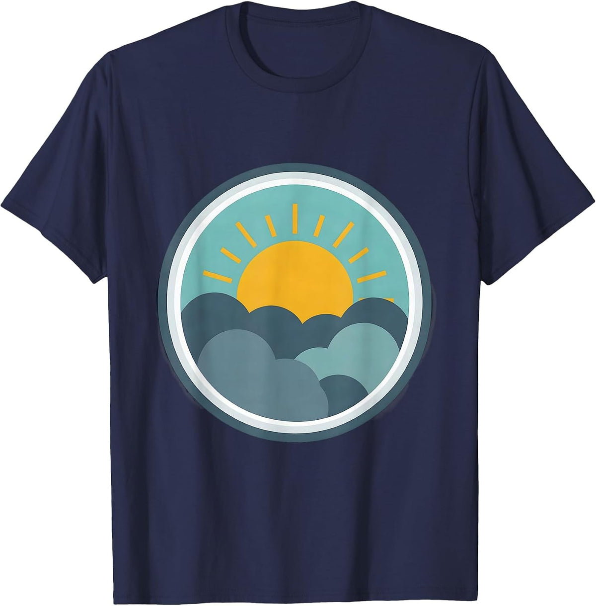 Sun Through Storm Clouds Mental Health Matters T-Shirt - Navy Blue
