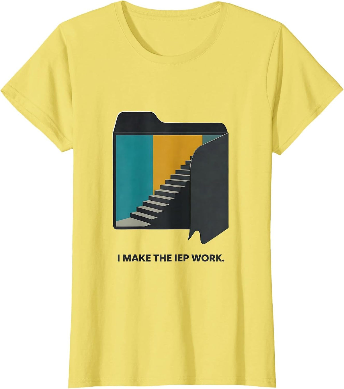 I Make The IEP Work Midcentury Modern Special Education T-Shirt - Lemon Yellow