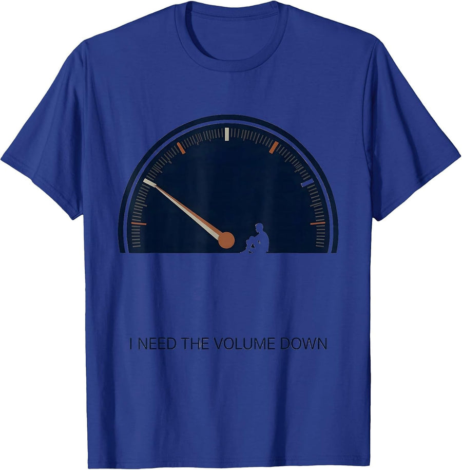 I Need The Volume Down Funny Neurodiversity Autism T-Shirt - Royal Blue