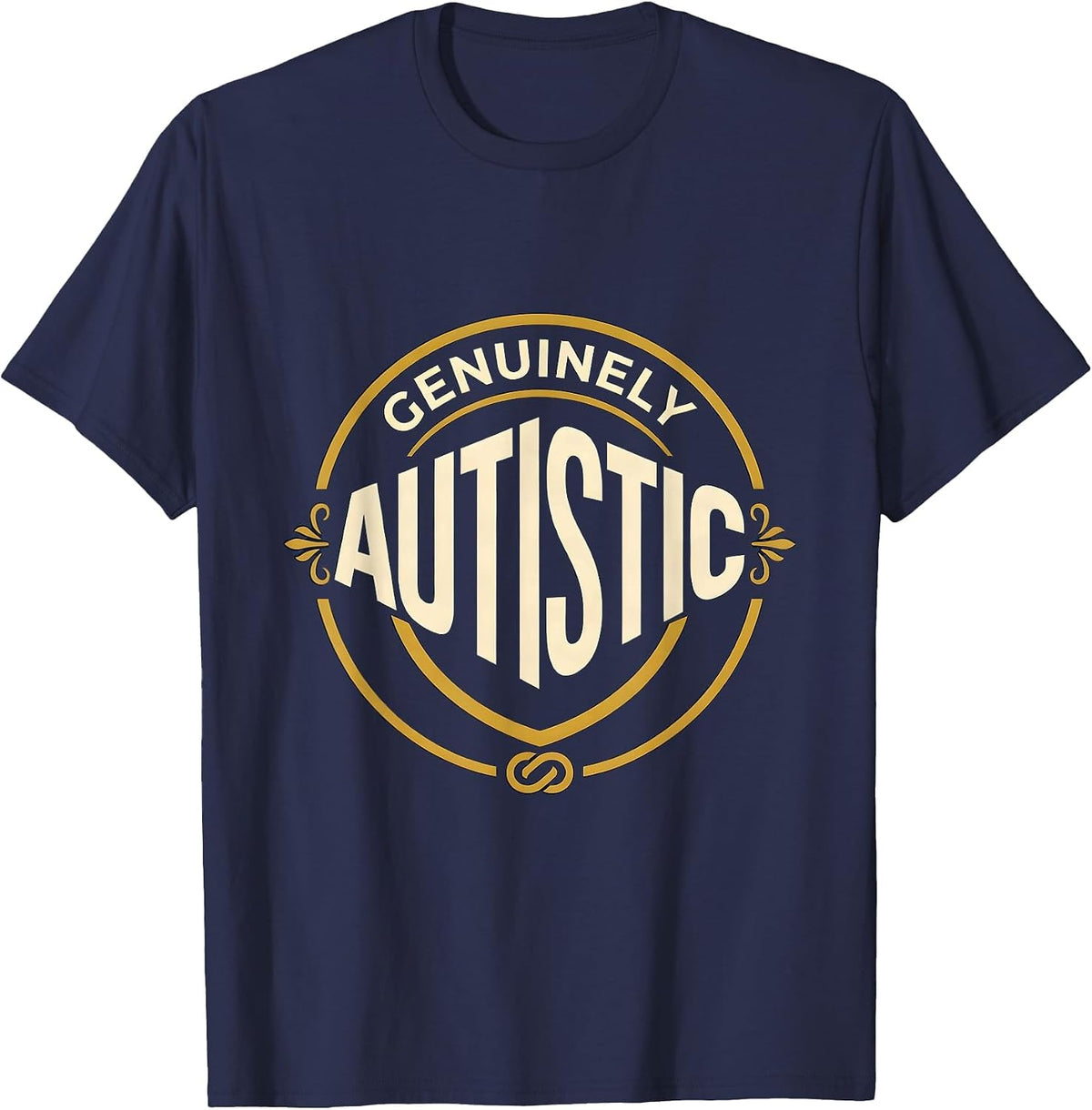 Men's Genuinely Autistic Neurodiversity Acceptance ADHD Gamer Gift T-Shirt - Navy Blue