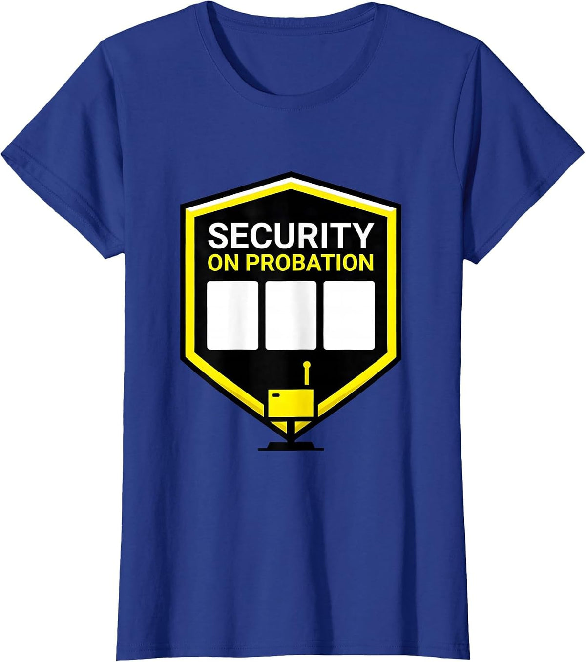 Women's SECURITY ON PROBATION Geometric Halloween Costume Roleplay T-Shirt - Royal Blue