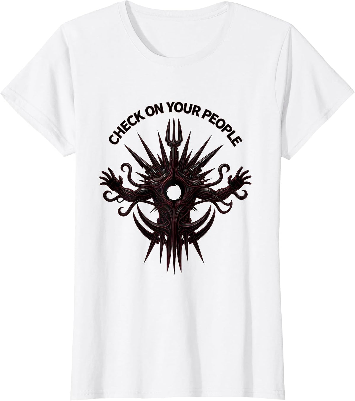 Women's Check On Your People Mental Health Matters Design T-Shirt - White