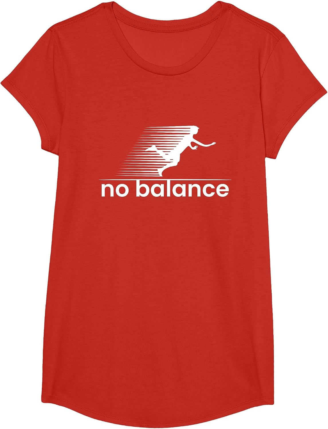 No Balance Funny Runner T-Shirt - Girls Red