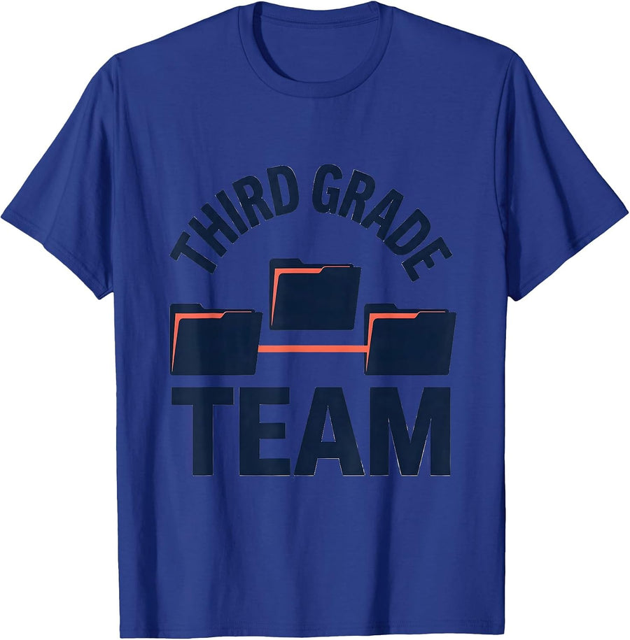 Third Grade Team Cheerful Teacher Class Squad Back To School T-Shirt - Royal Blue