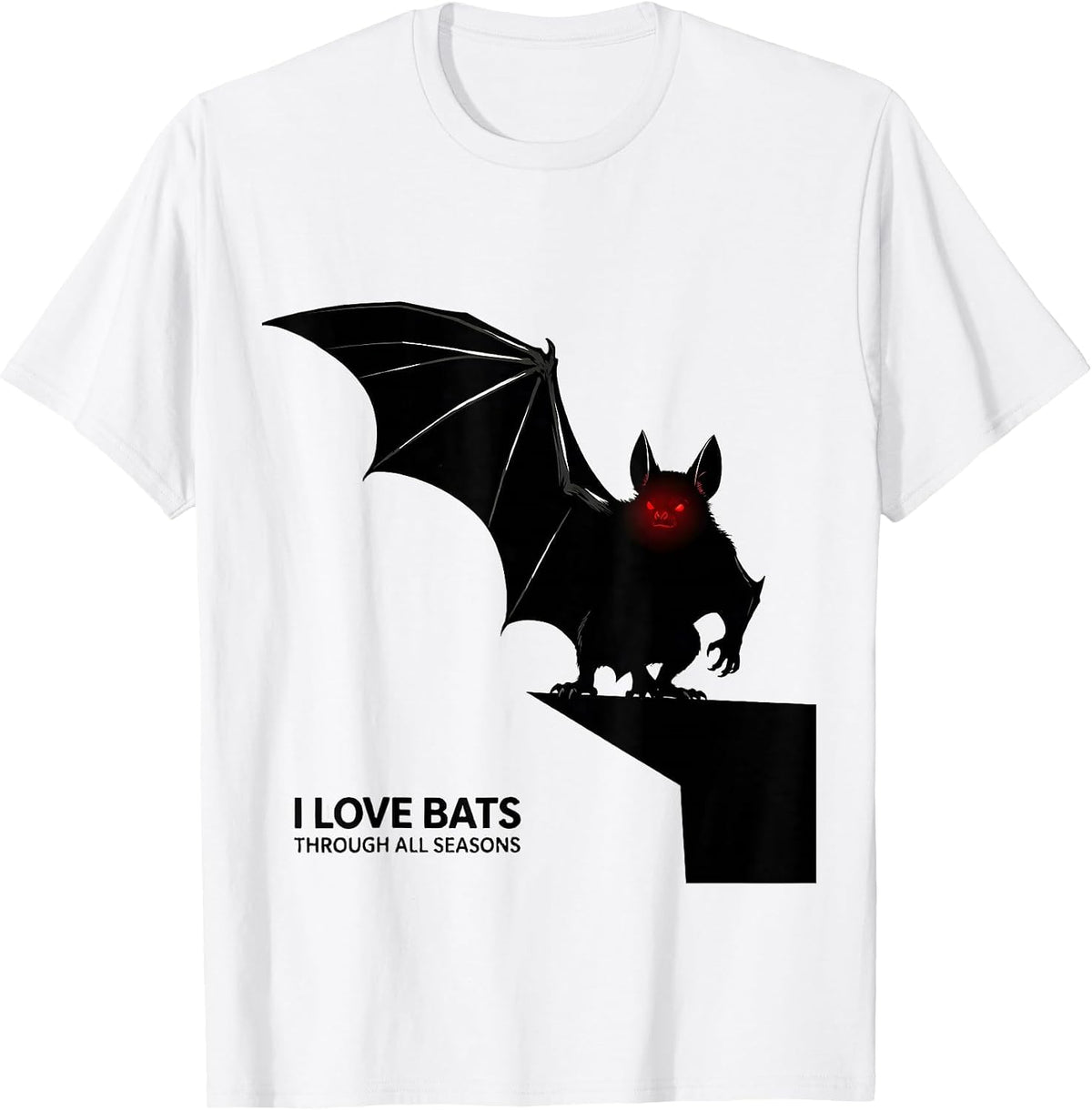 Men's I Love Bats Through All Seasons Vintage Bat Lover Halloween T-Shirt - White