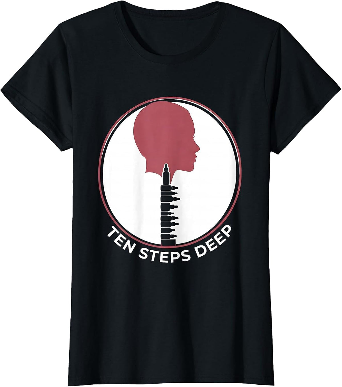 Ten Steps Deep K-Beauty Skincare Lifestyle Design T-Shirt - Black