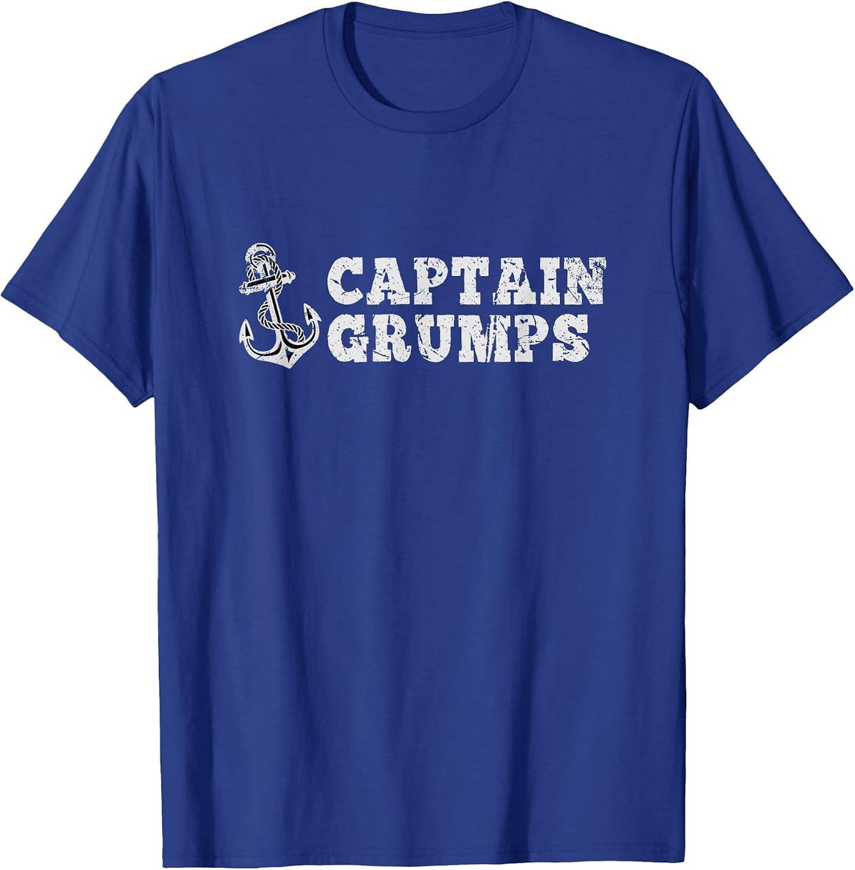 Captain Grumps Sailing Boating Vintage Boat Anchor Funny T-Shirt - Royal Blue