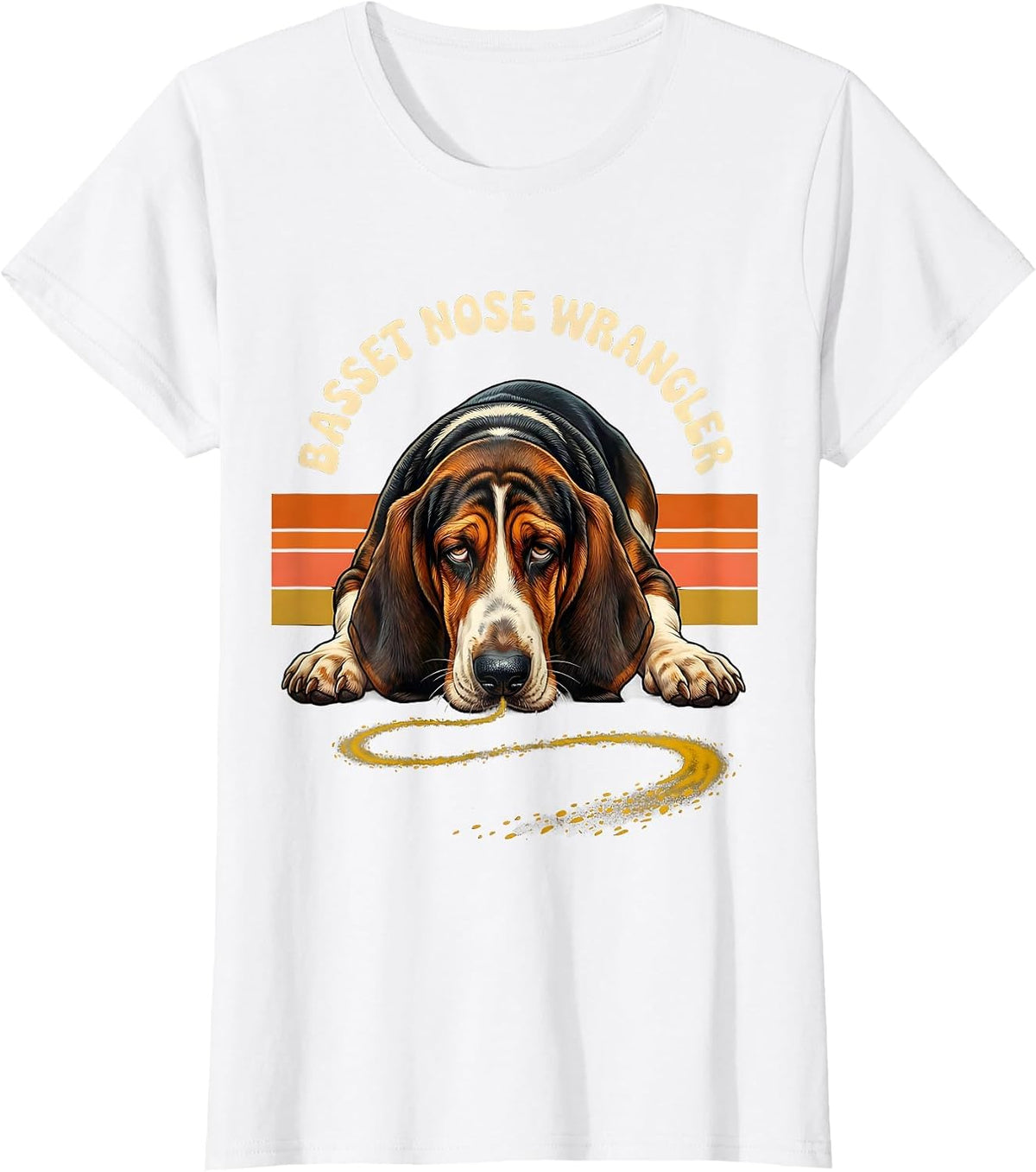 Basset Nose Wrangler Funny Basset Hound Owner Dog Lover Gift T-Shirt - White