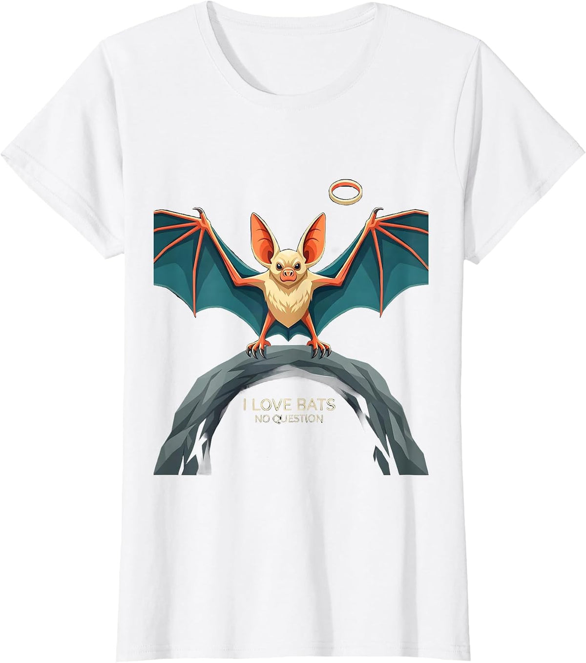 I Love Bats No Question Funny Bat Lover Wildlife T-Shirt - White