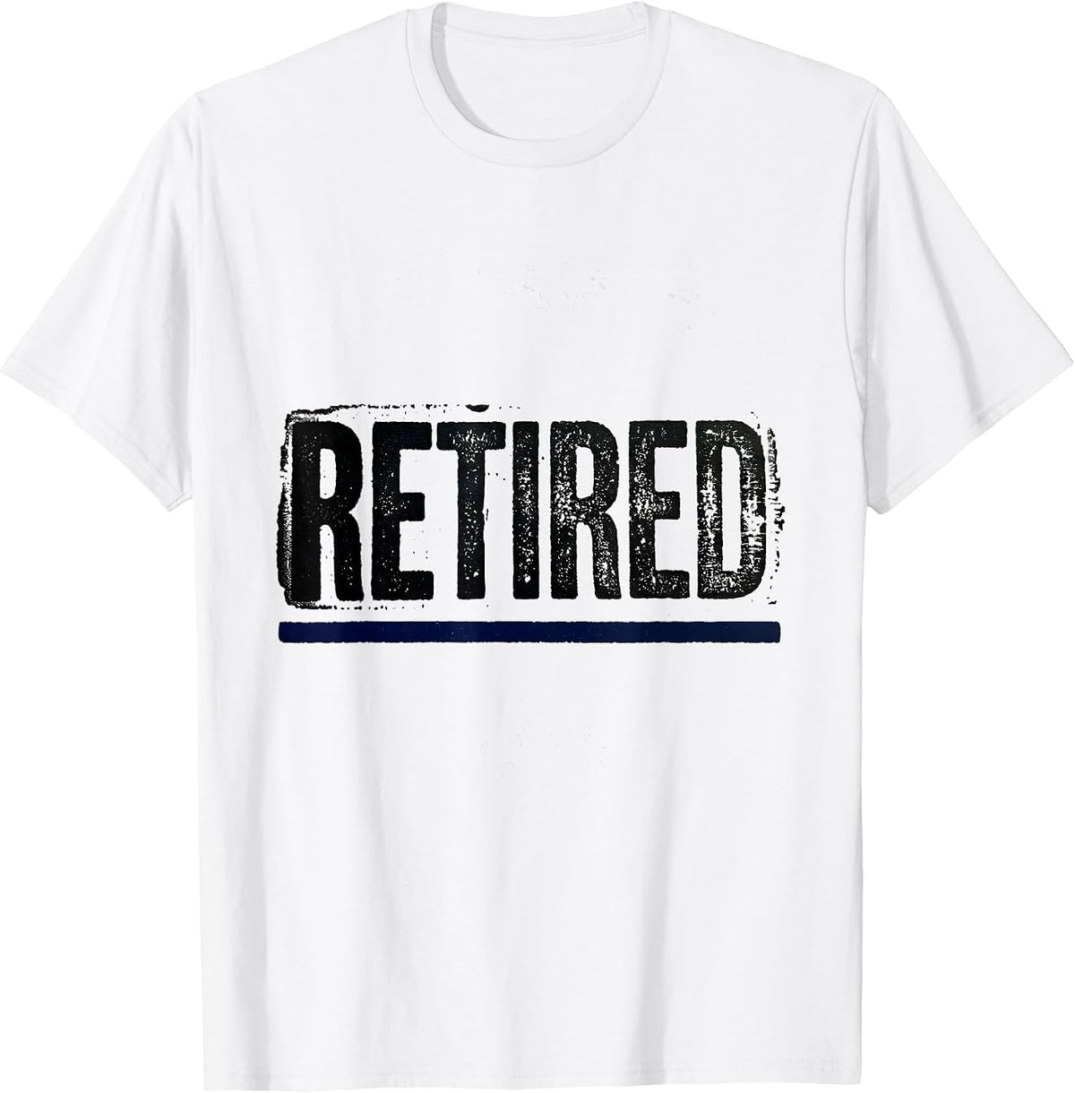 Men's RETIRED Rubber Stamp Thin Blue Line Police Retirement T-Shirt - White