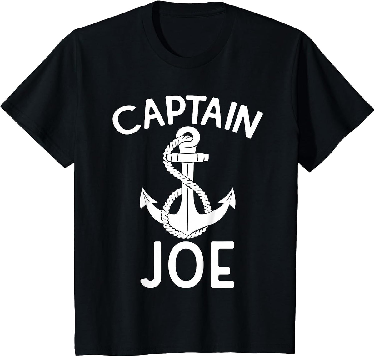 Captain Joe Ship Yacht Boating Anchor Boat T-Shirt - Black