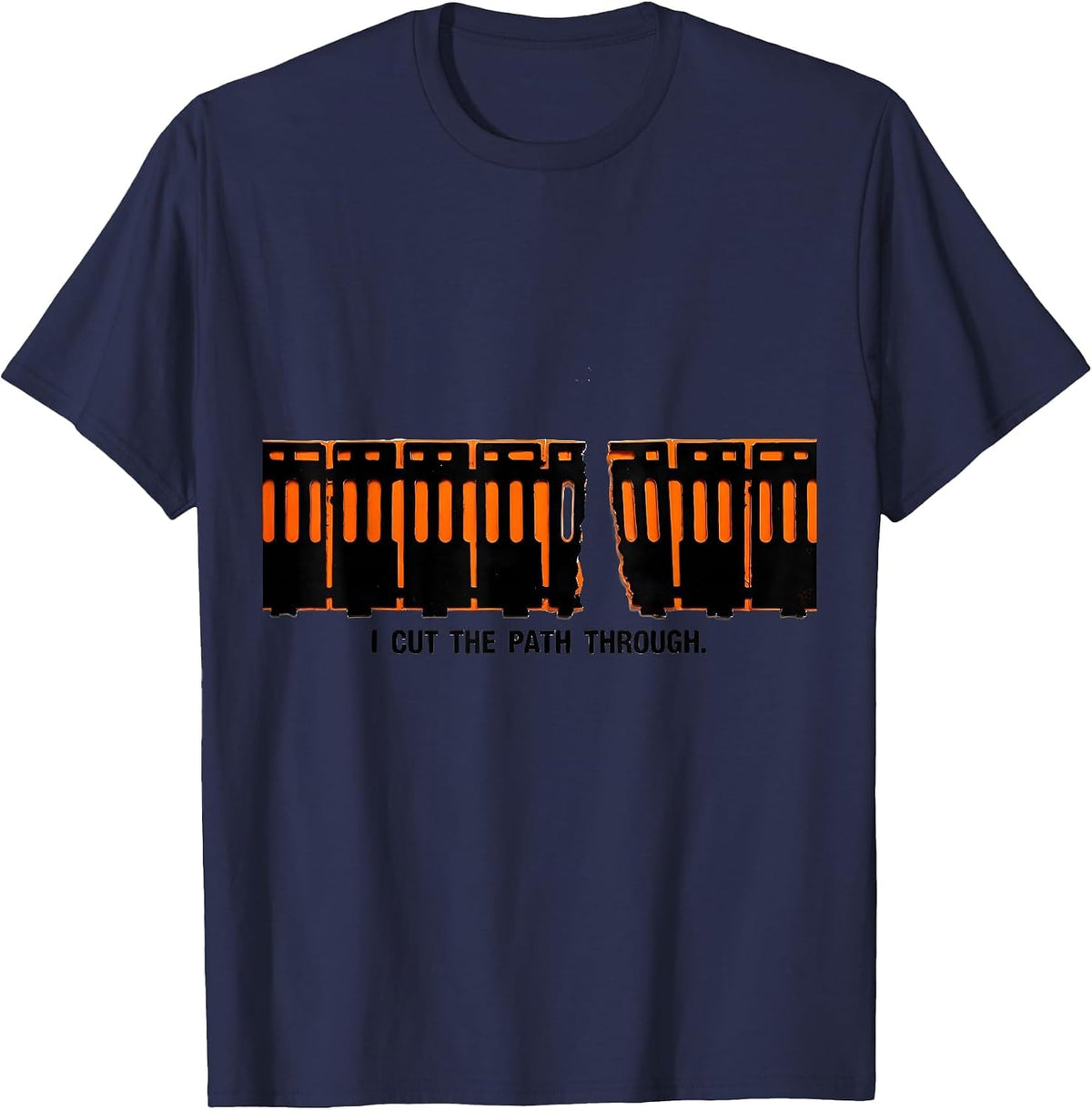Men's I Cut The Path Through Stencil Graphic Special Education T-Shirt - Navy Blue