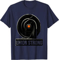 Union Strong Skilled Trades Labor Worker Pride T-Shirt - Navy Blue