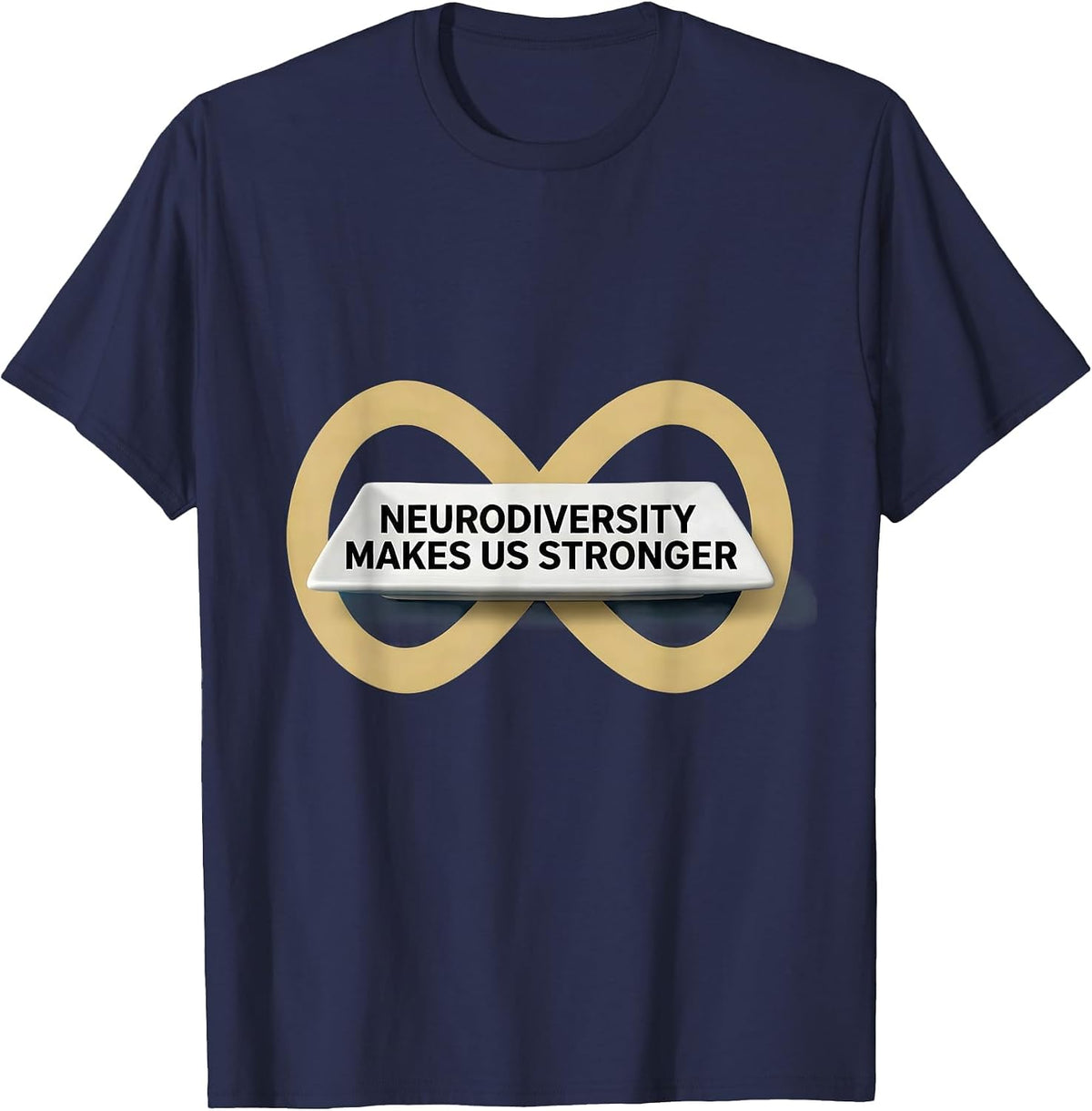 Men's Neurodiversity Makes Us Stronger Autism Awareness T-Shirt - Navy Blue