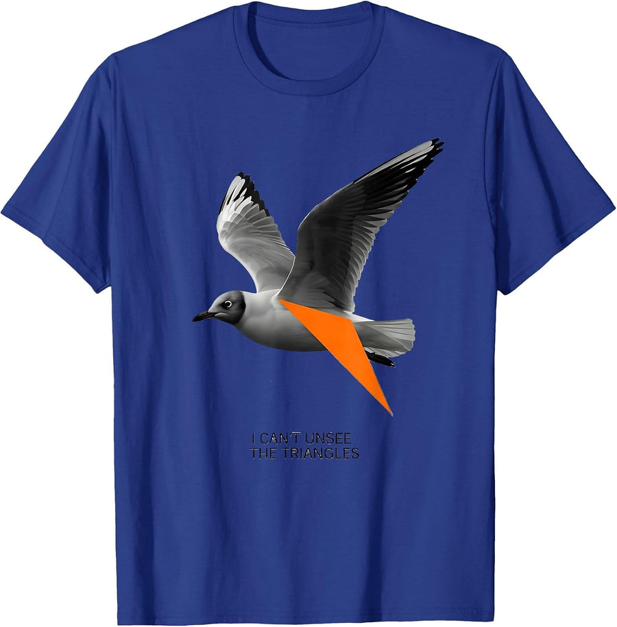 I Can't Unsee The Triangles Funny Math Teacher Geometry Pun T-Shirt - Royal Blue