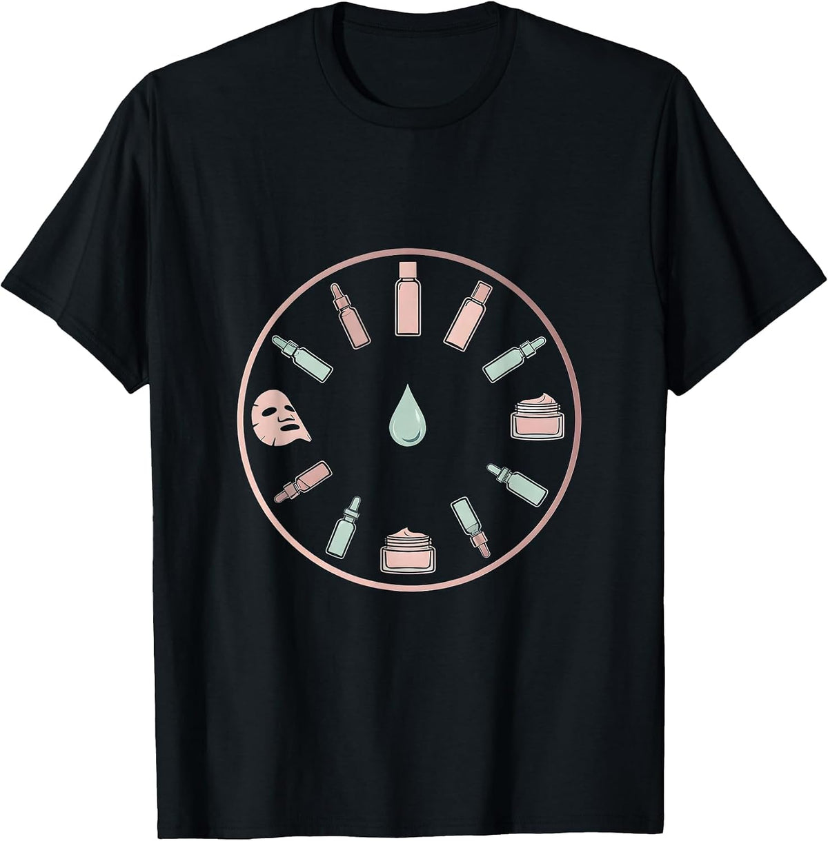 Men's K-Beauty Glass Skin 10-Step Skincare Routine T-Shirt - Black