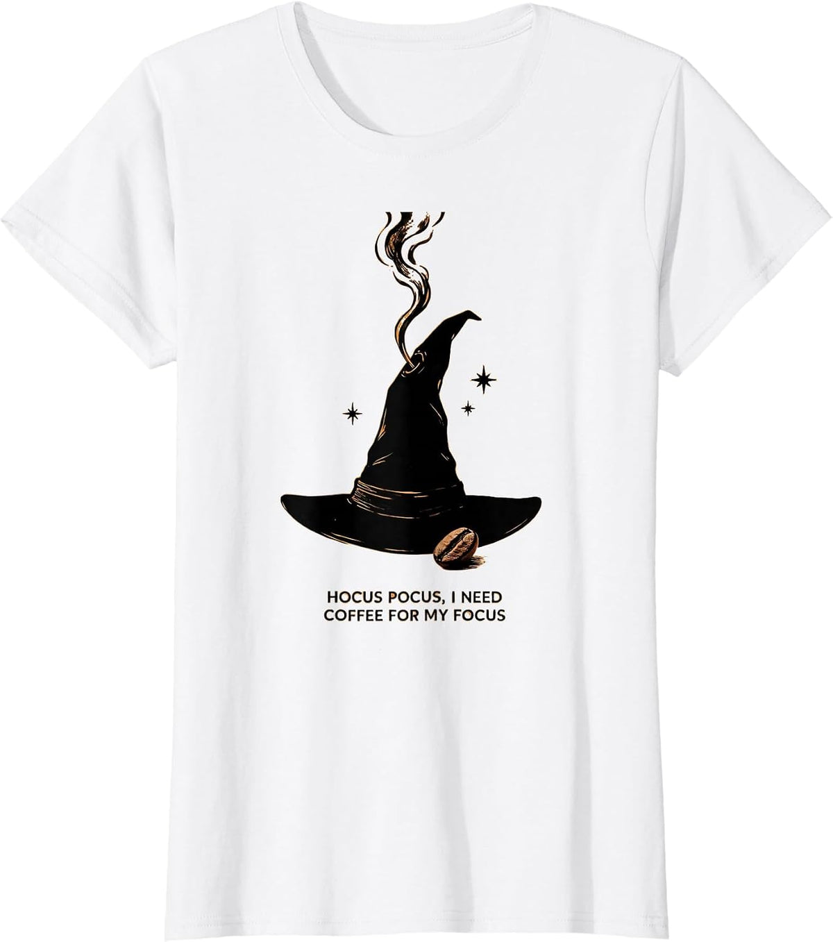 Hocus Pocus I Need Coffee For My Focus Funny T-Shirt - White