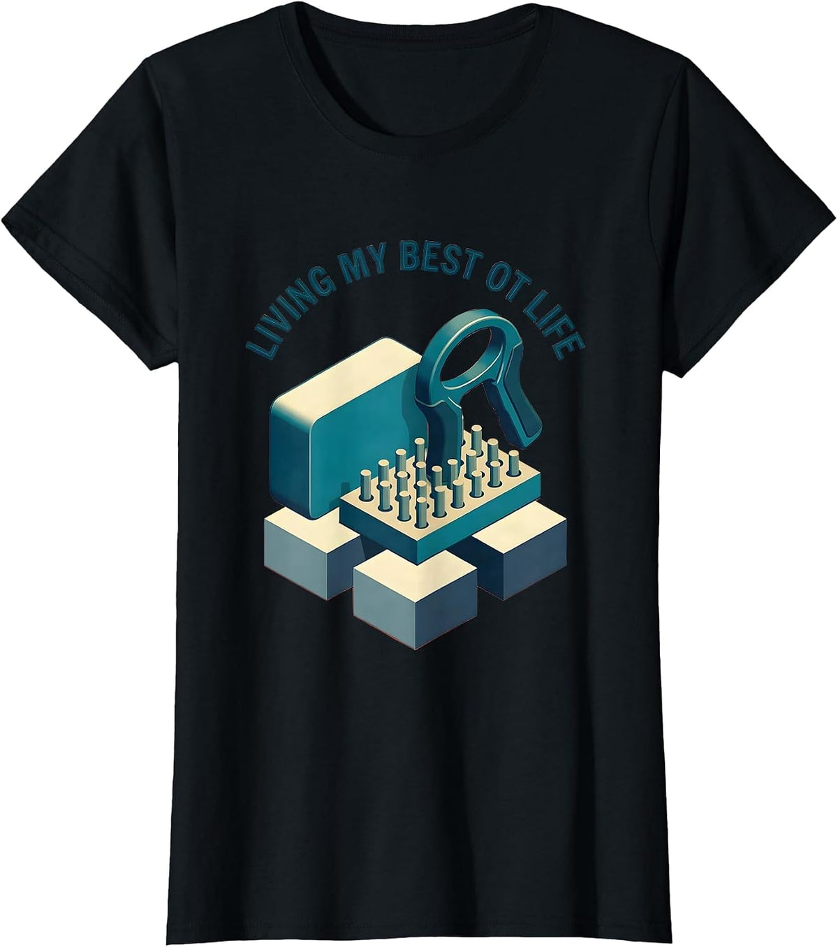 Women's Living My Best OT Life Occupational Therapy Design T-Shirt - Black