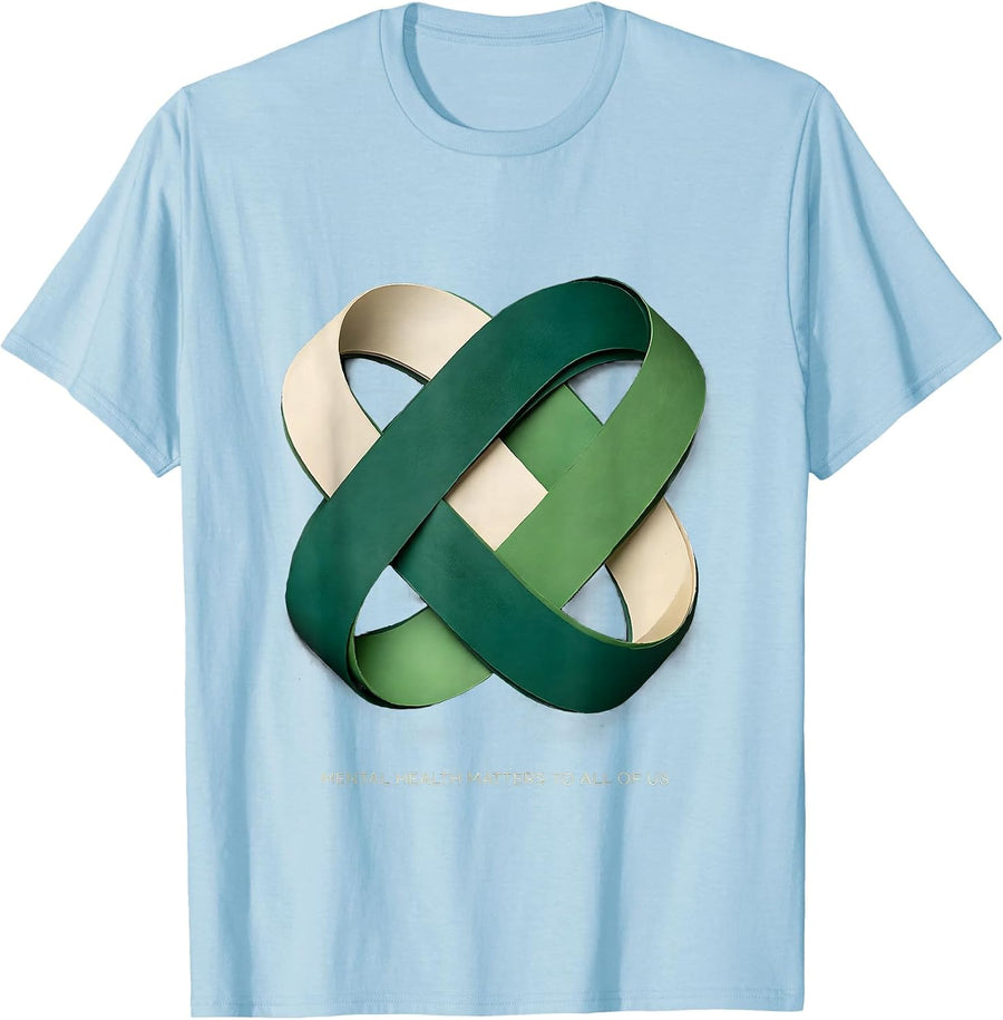 Mental Health Matters To All Of Us Supportive Awareness T-Shirt - Baby Blue