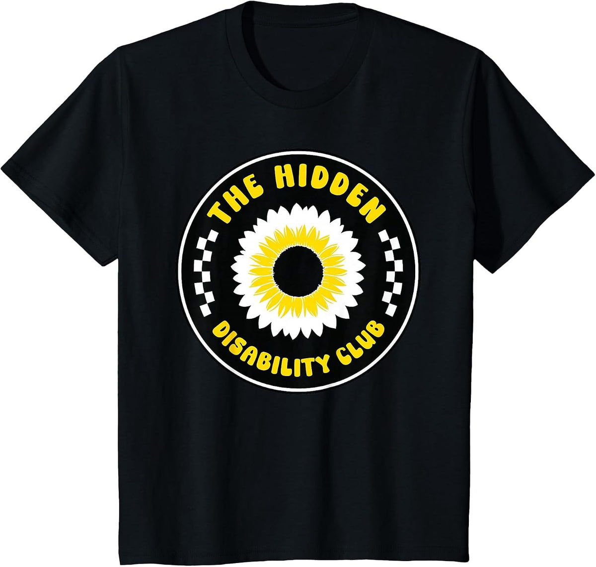 Hidden Disability Club Sunflower Awareness T-Shirt - Black
