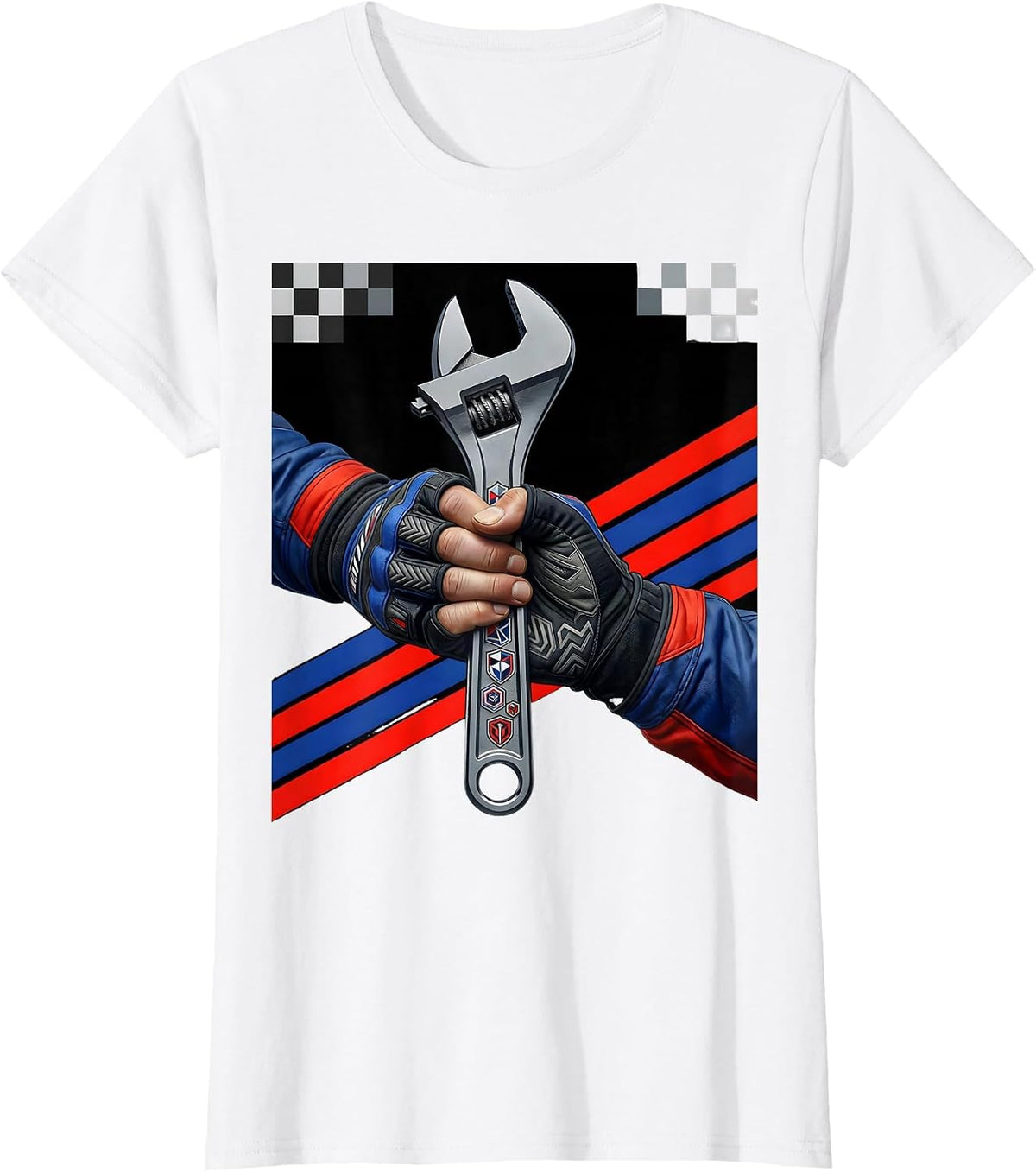 Mechanic Wrench Grip Automotive Car Art T-Shirt - White