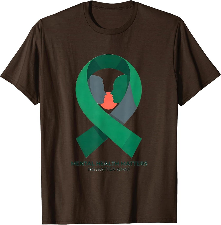 Men's Mental Health Matters No Matter What Awareness Support Squad T-Shirt - Brown