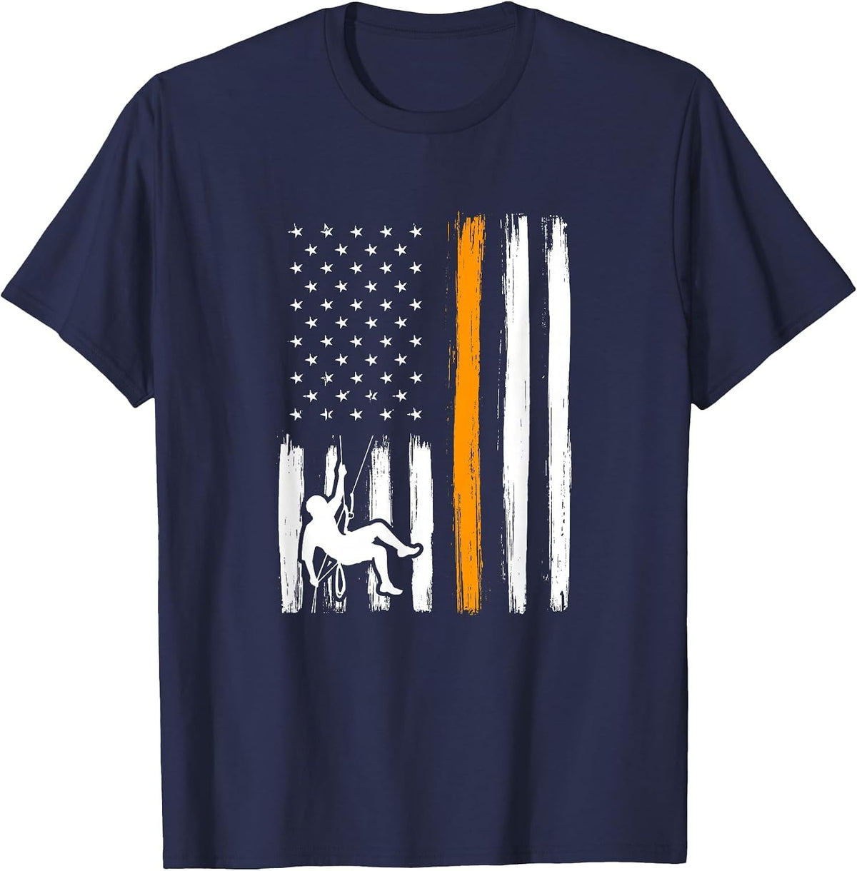 Thin Orange Line Mountain Rescue Search and Rescue Climber T-Shirt - Navy Blue