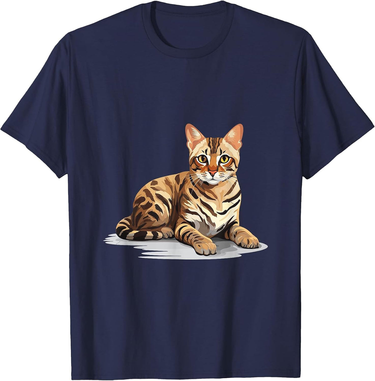 Bengal Cat Breed Pet - Cute Graphic T-Shirt - Navy Blue
