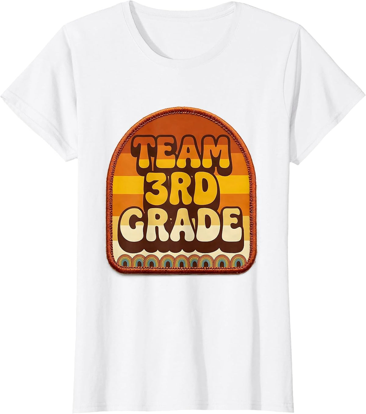 Women's Team 3rd Grade Retro 70s Back To School Teacher Student T-Shirt - White