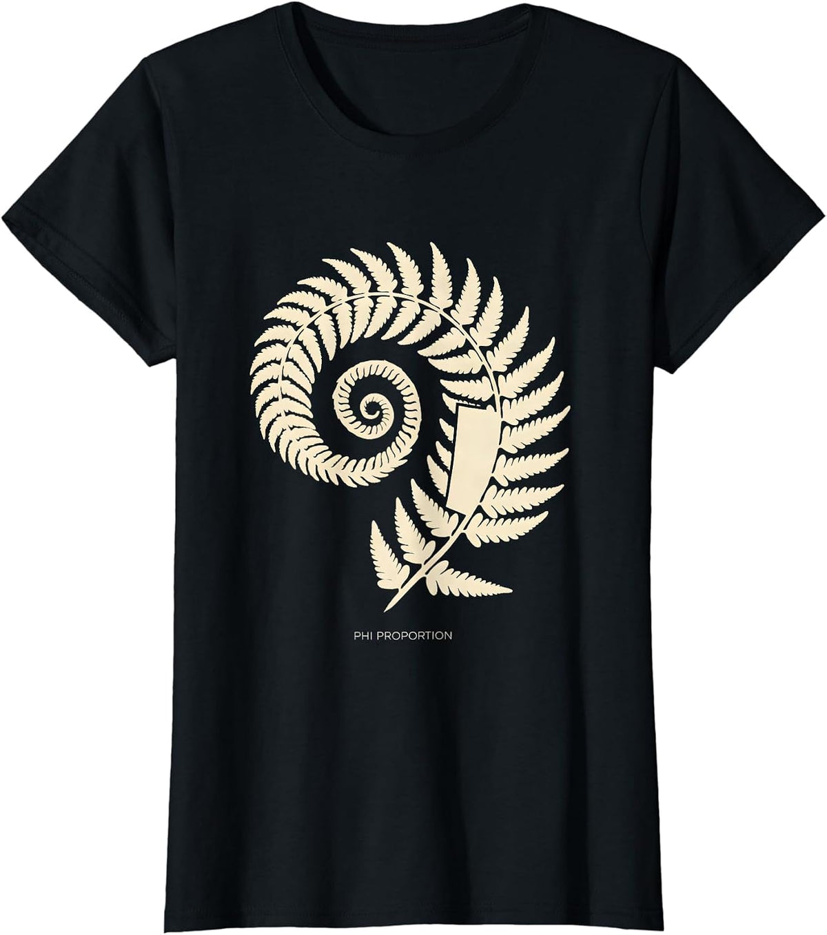 Women's Phi Proportion Fibonacci Golden Ratio Sacred Geometry Math T-Shirt - Black