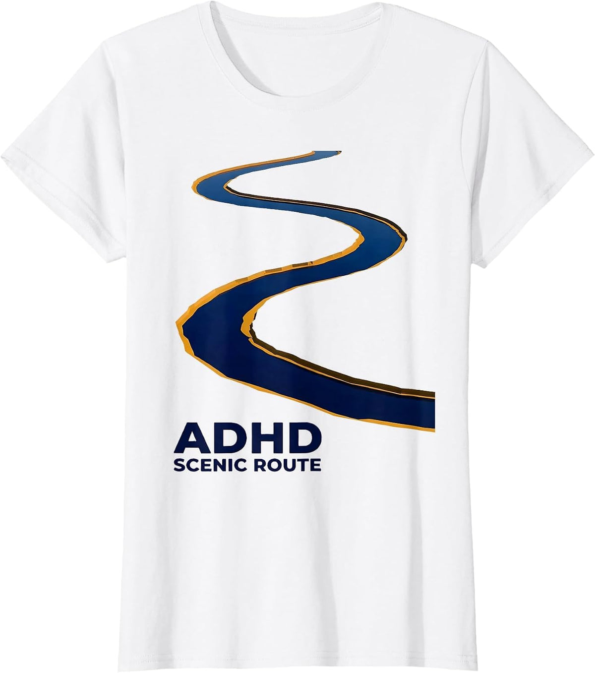 Women's ADHD Scenic Route Editorial Conceptual Neurodiversity T-Shirt - White