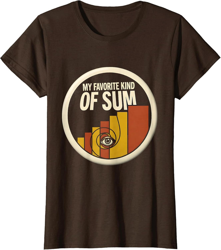 Women's My Favorite Kind Of Sum Math Enthusiast Sacred Geometry T-Shirt - Brown