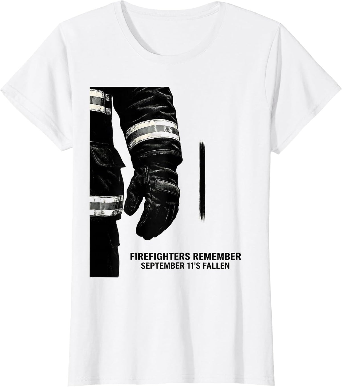 Women's Firefighters Remember September 11's Fallen Tribute T-Shirt - White