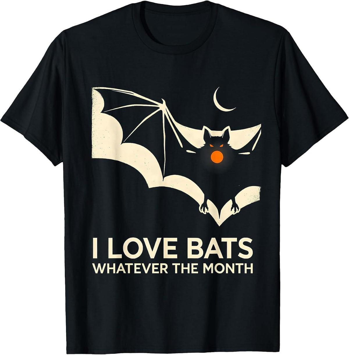 Men's I Love Bats Whatever The Month Vintage Bat Lover Halloween T-Shirt - Black
