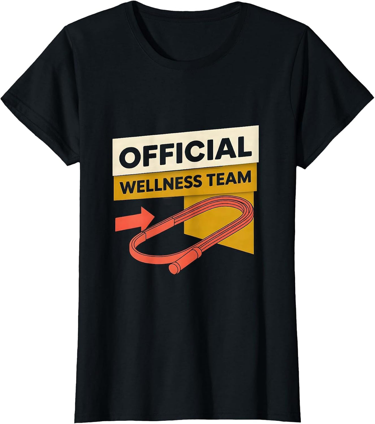 Women's Official Wellness Team Midcentury Modern Health Coach Staff T-Shirt - Black