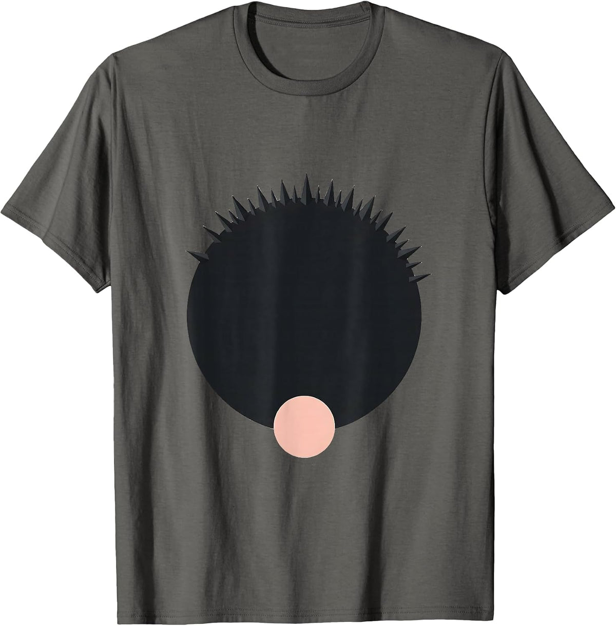 Calm Hedgehog Minimalist Cute Animal Humor T-Shirt - Asphalt Grey