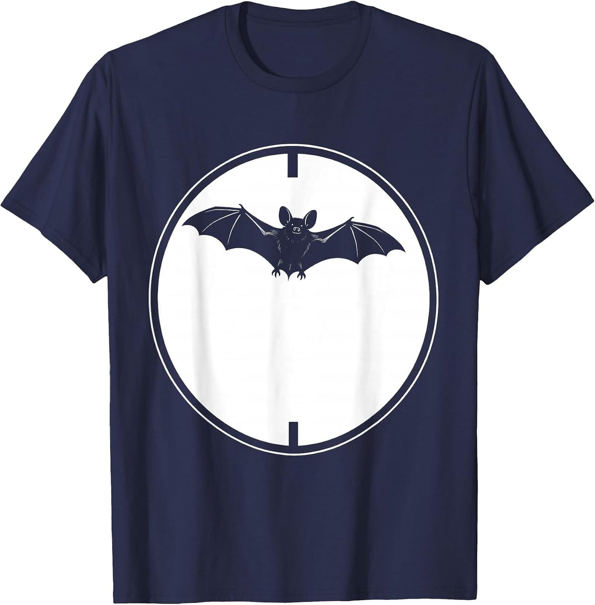 Men's Bat Silhouette Gothic Bat Lover Wildlife Conservation T-Shirt - Navy Blue