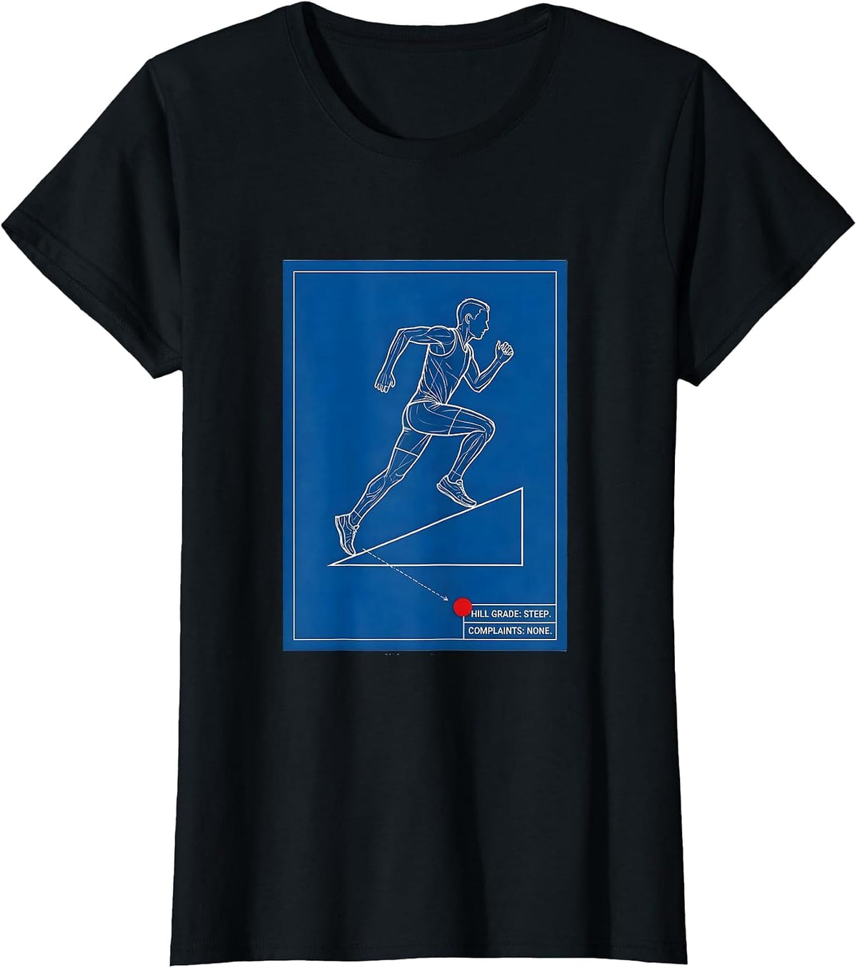 Women's Hill Grade: Steep. Complaints: None. Technical Blueprint T-Shirt - Black