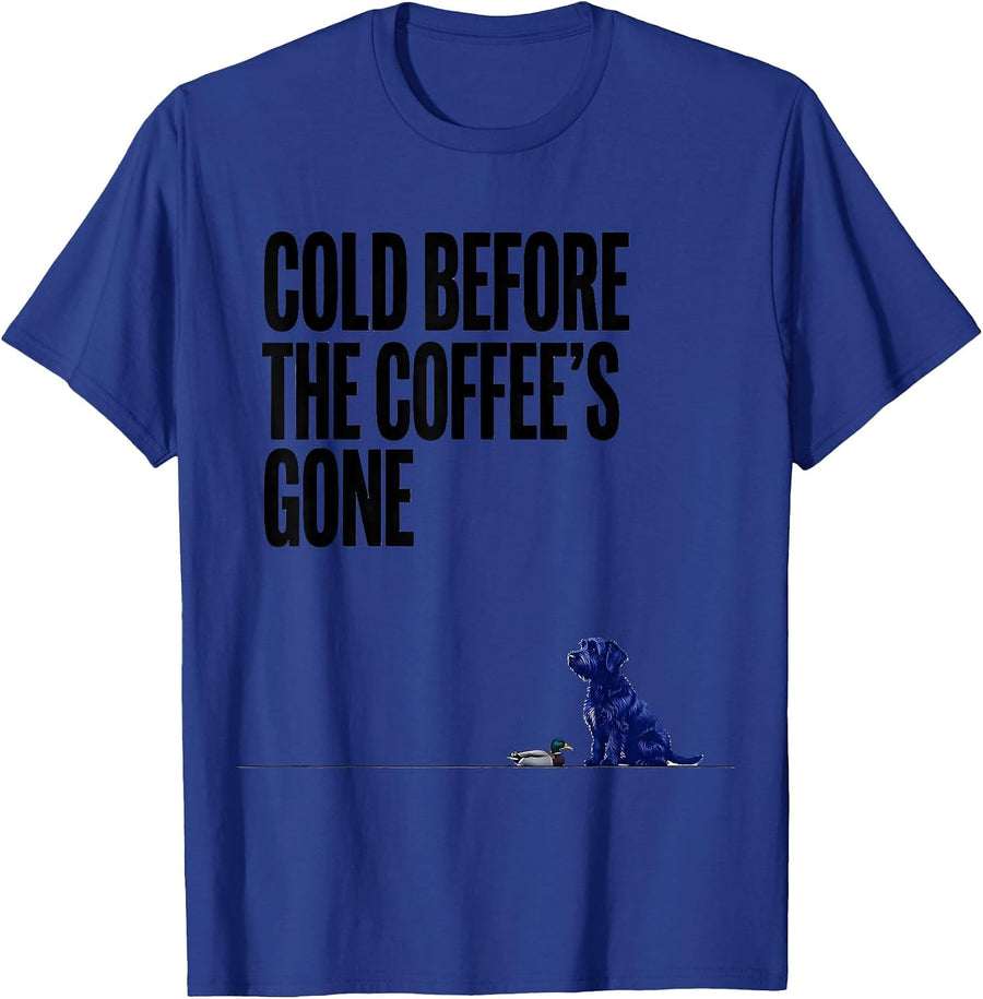 Cold Before The Coffee's Gone Vintage Labrador Duck Hunting T-Shirt - Royal Blue