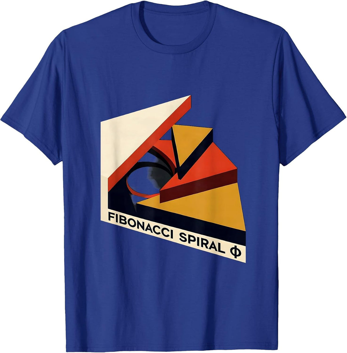 Fibonacci Spiral Φ Constructivist Sacred Geometry Math T-Shirt - Royal Blue