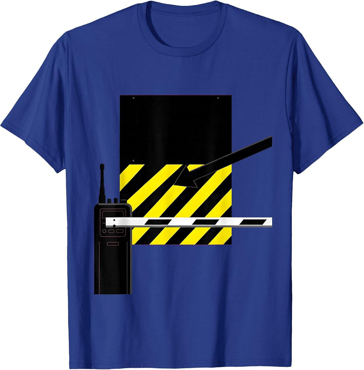 Men's Checkpoint Barrier Bold Security Guard Halloween Costume T-Shirt - Royal Blue