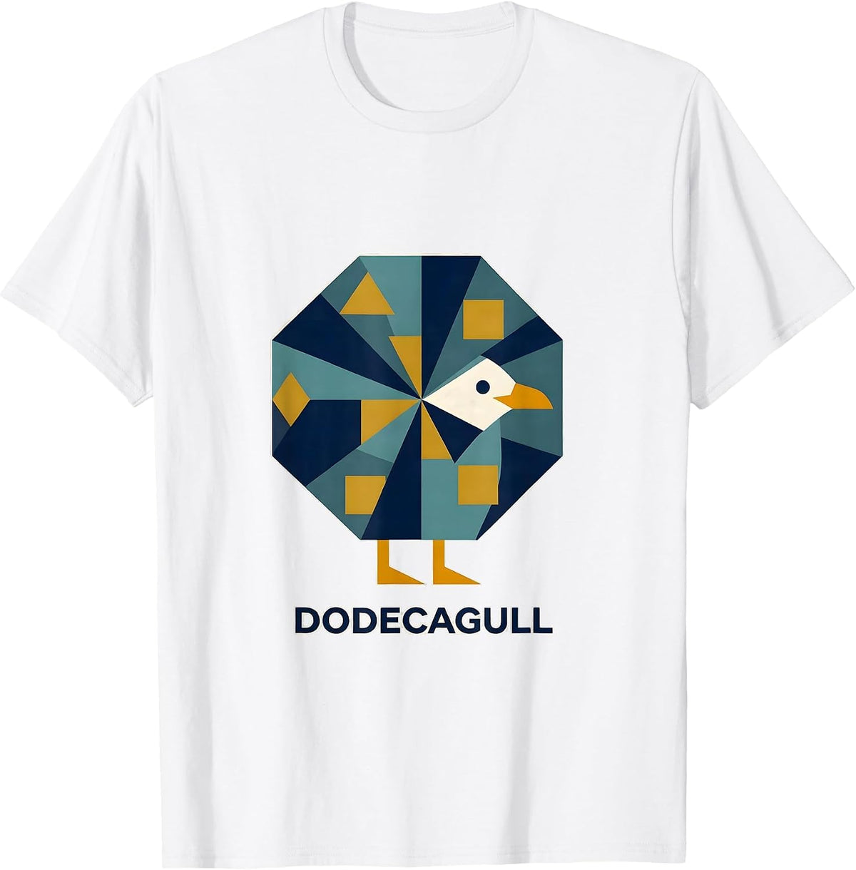 Men's Dodecagull Quilt Block Patchwork Math Teacher Pun Humor T-Shirt - White