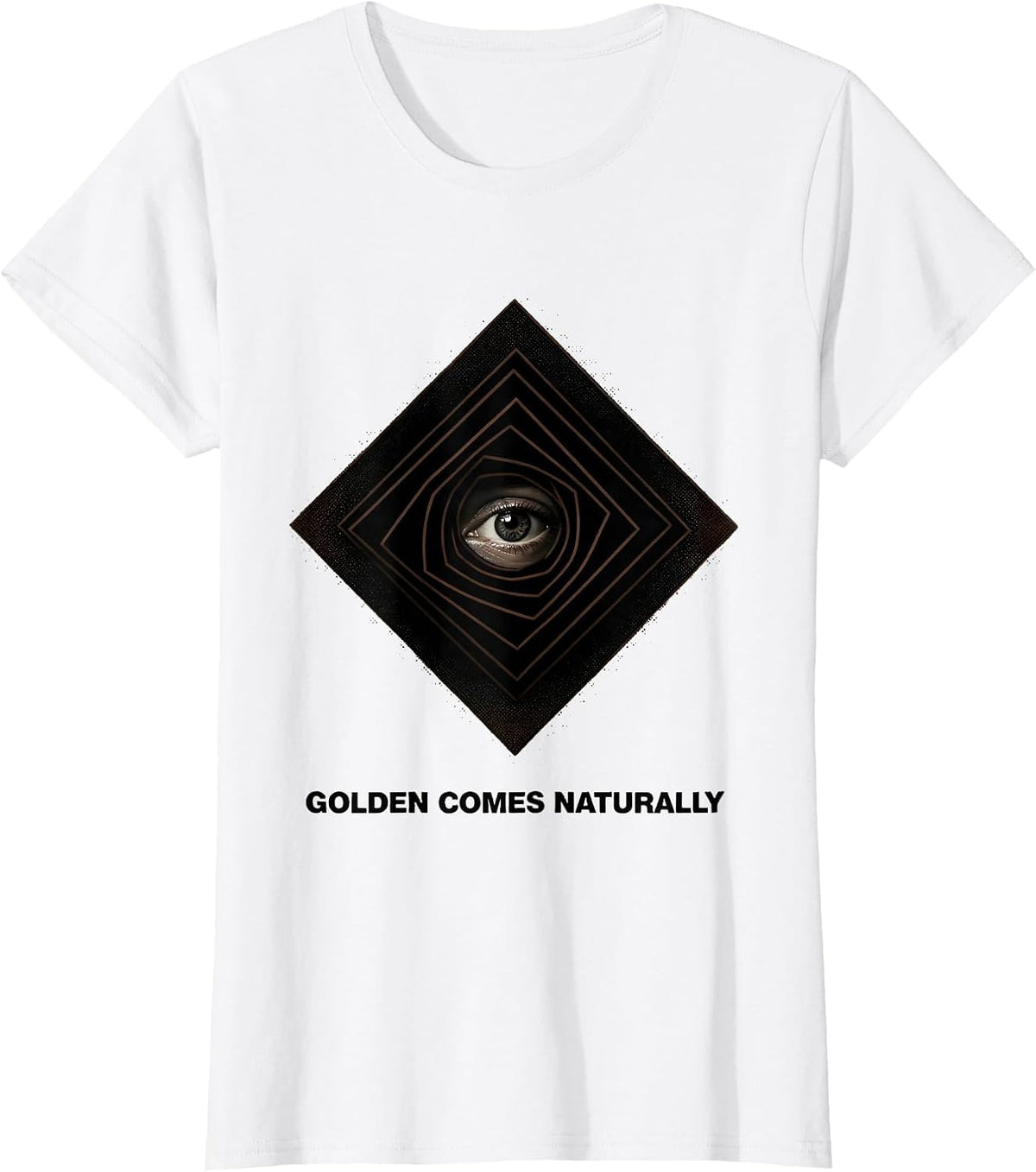 Women's Golden Comes Naturally Blackwork Dotwork Sacred Geometry T-Shirt - White